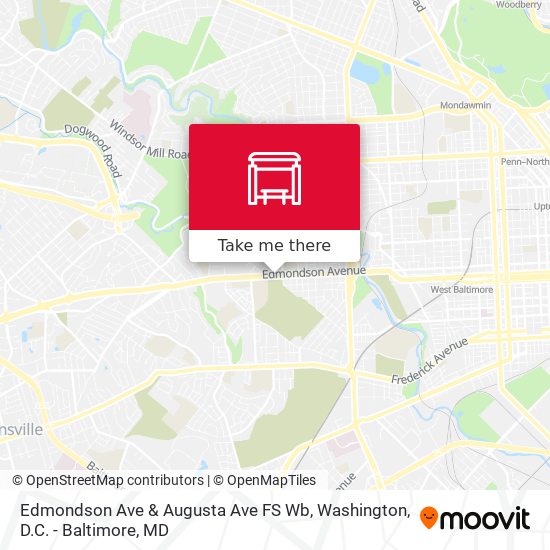Edmondson Ave & Augusta Ave FS Wb map