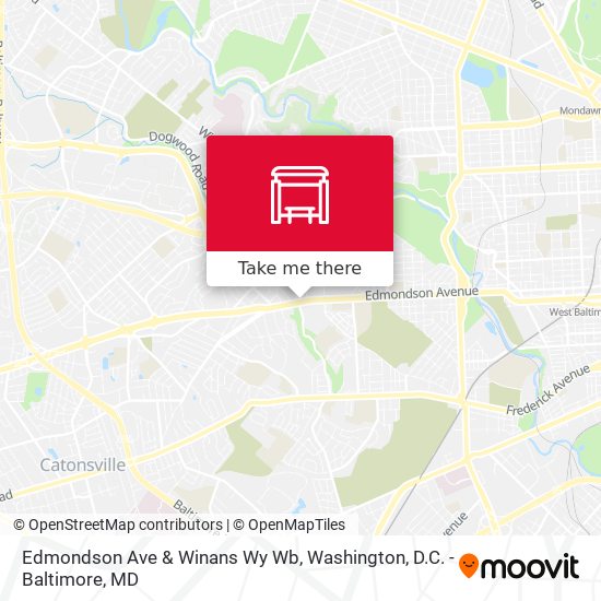 Edmondson Ave & Winans Wy Wb map