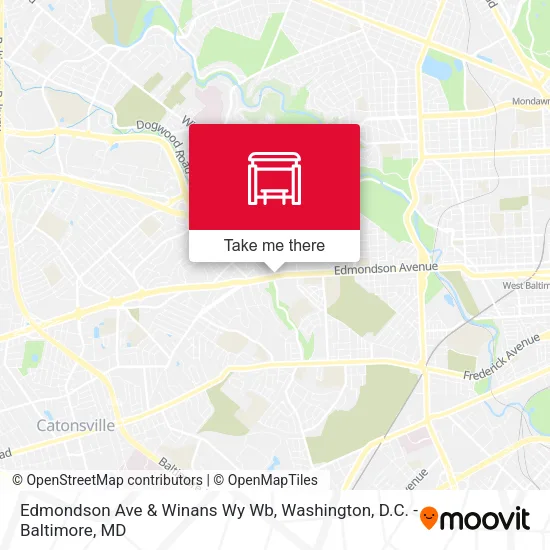 Edmondson Ave & Winans Wy Wb map