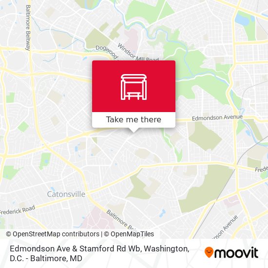 Edmondson Ave & Stamford Rd Wb map