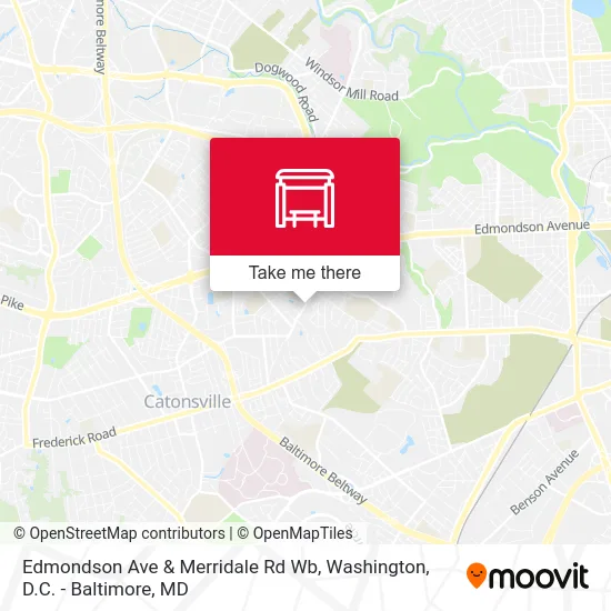 Edmondson Ave & Merridale Rd Wb map