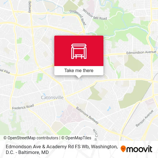 Edmondson Ave & Academy Rd FS Wb map