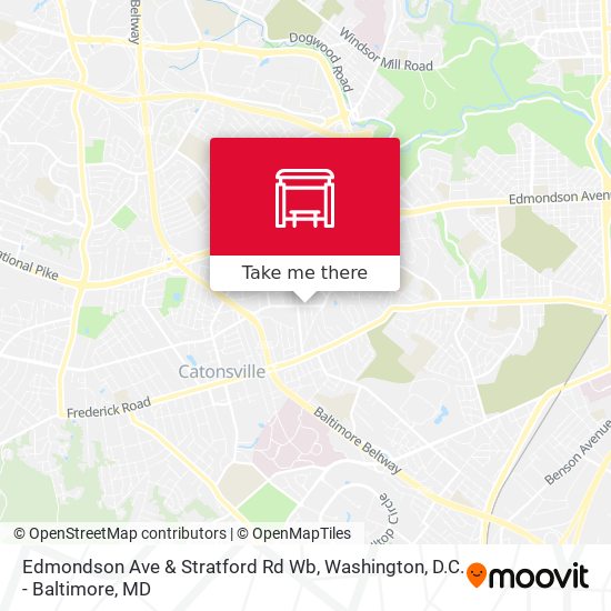 Edmondson Ave & Stratford Rd Wb map