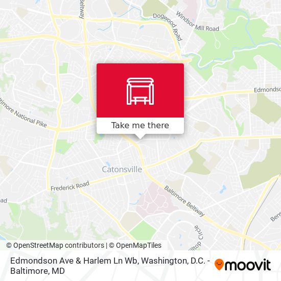 Edmondson Ave & Harlem Ln Wb map