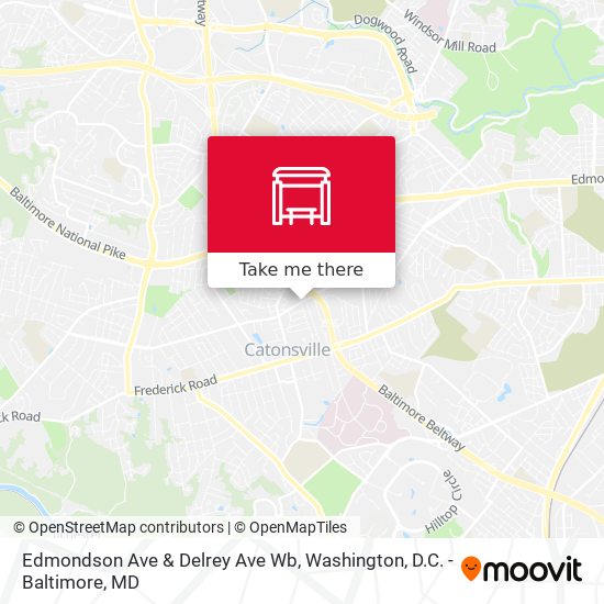 Edmondson Ave & Delrey Ave Wb map