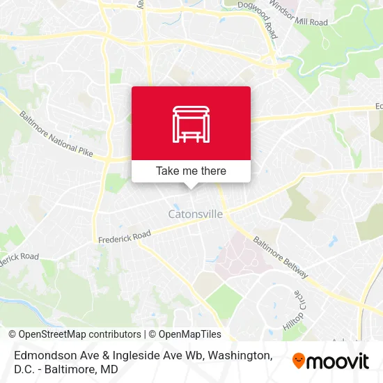 Edmondson Ave & Ingleside Ave Wb map