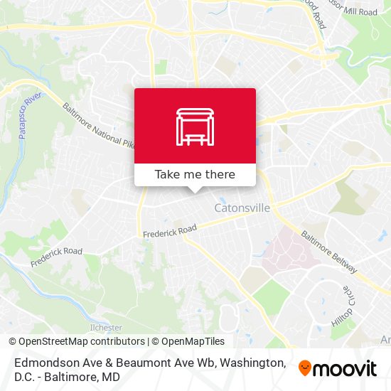 Edmondson Ave & Beaumont Ave Wb map
