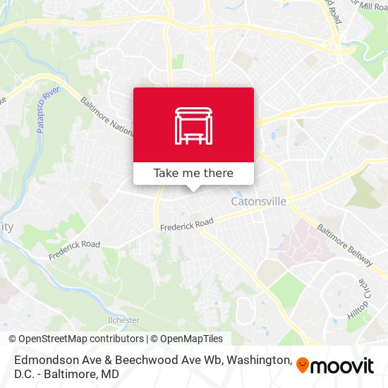 Edmondson Ave & Beechwood Ave Wb map