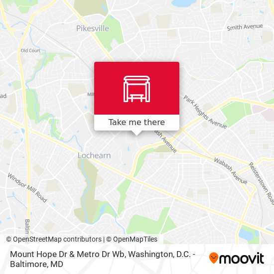 Mount Hope Dr & Metro Dr Wb map
