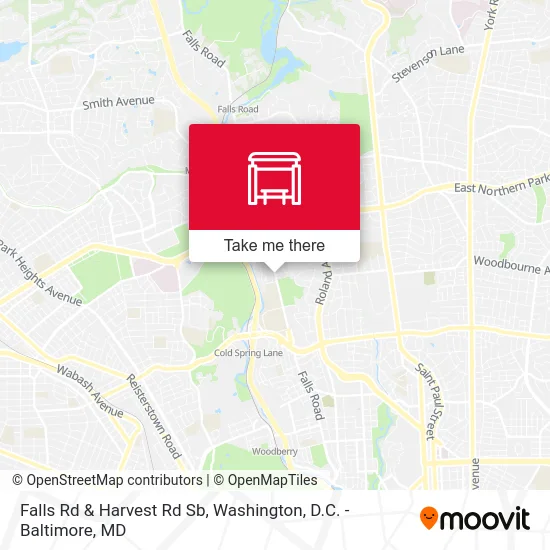 Falls Rd & Harvest Rd Sb map