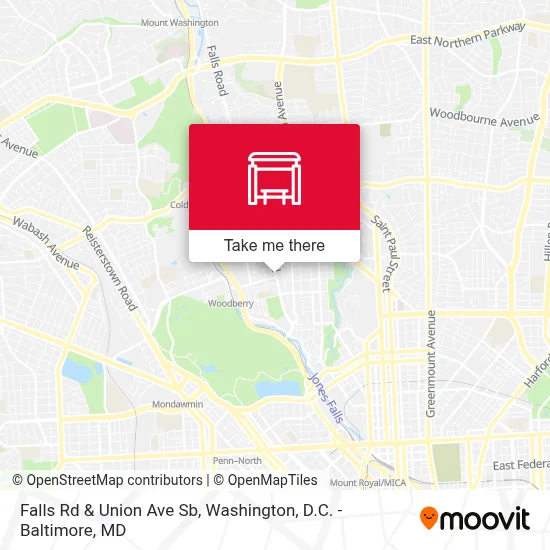 Falls Rd & Union Ave Sb map