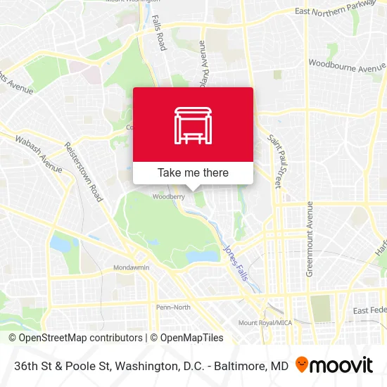 36th St & Poole St map