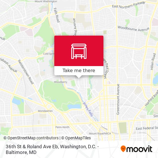 36th St & Roland Ave Eb map