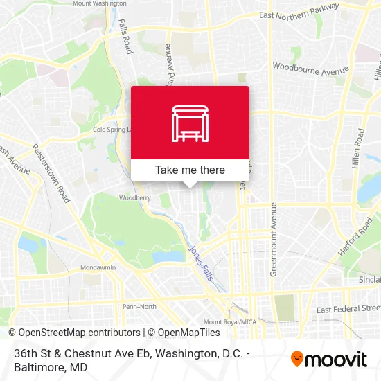 36th St & Chestnut Ave Eb map