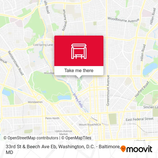 33rd St & Beech Ave Eb map