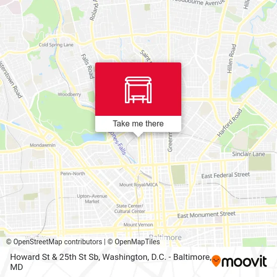 Howard St & 25th St Sb map