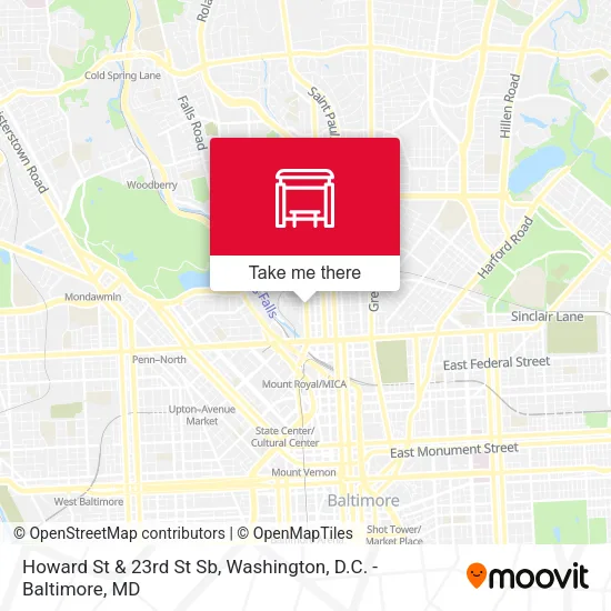 Howard St & 23rd St Sb map