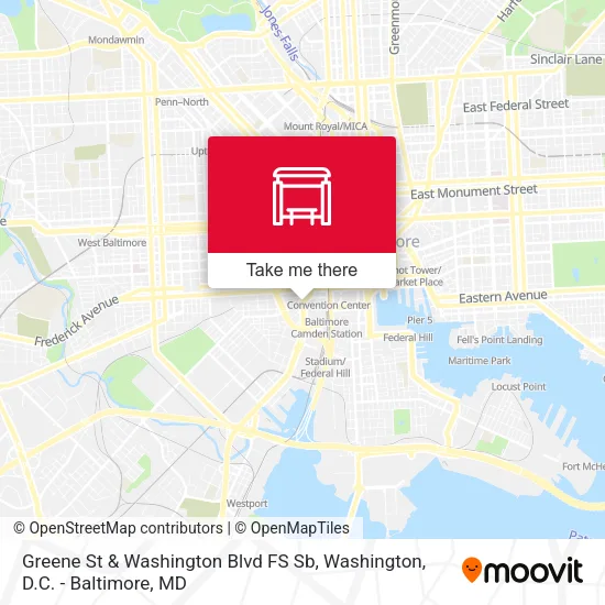 Greene St & Washington Blvd FS Sb map