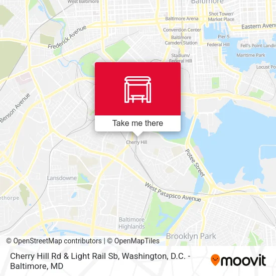 Cherry Hill Rd & Light Rail Sb map