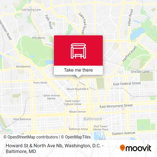Howard St & North Ave Nb map