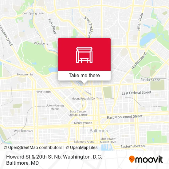 Howard St & 20th St Nb map