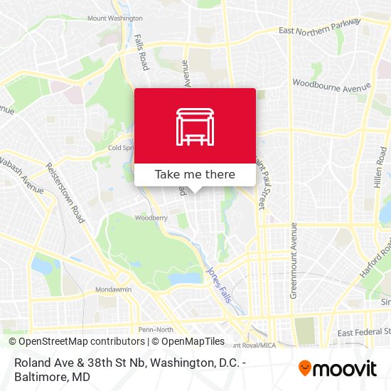 Roland Ave & 38th St Nb map