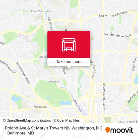 Roland Ave & St Mary's Towers Nb map