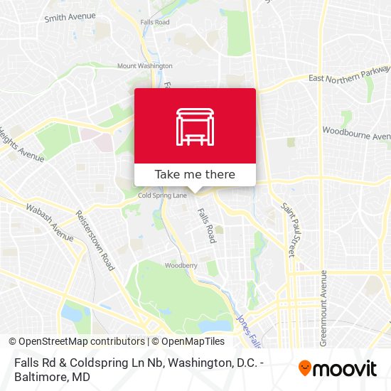 Falls Rd & Coldspring Ln Nb map