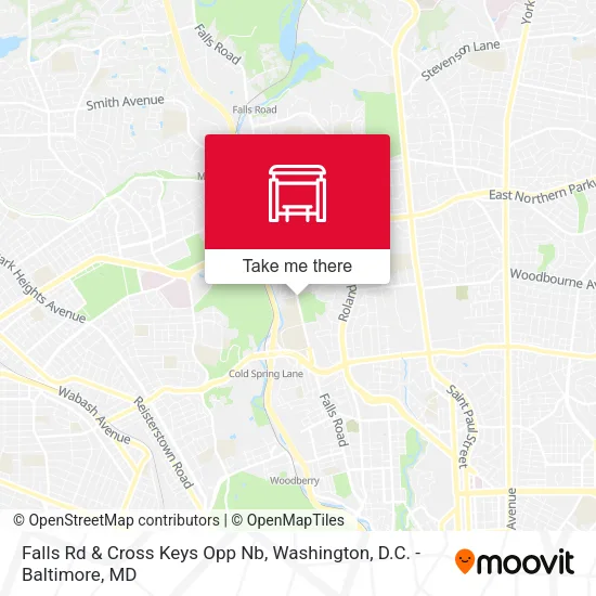 Falls Rd & Cross Keys Opp Nb map