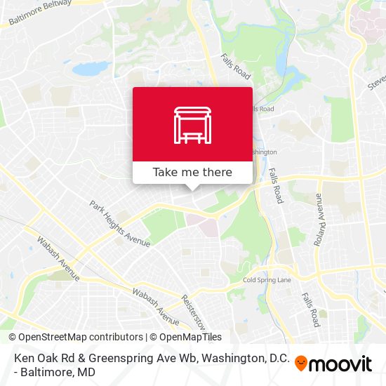 Mapa de Ken Oak Rd & Greenspring Ave Wb
