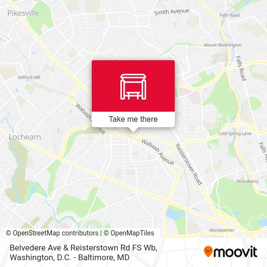 Belvedere Ave & Reisterstown Rd FS Wb map