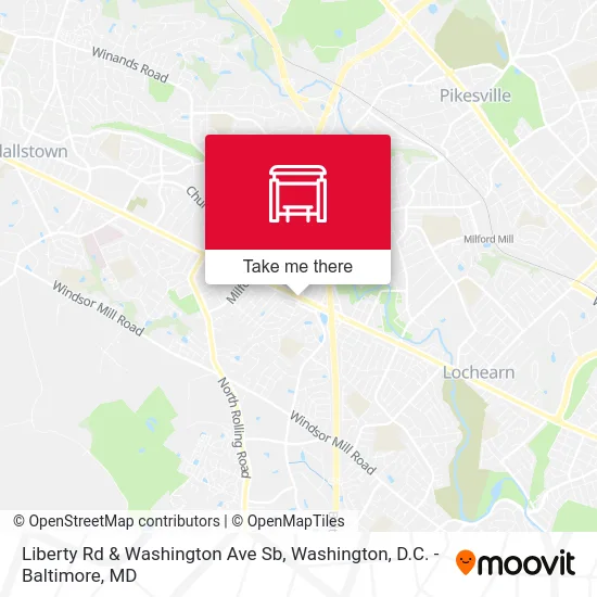 Liberty Rd & Washington Ave Sb map