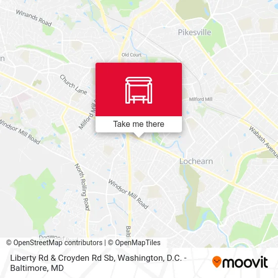 Liberty Rd & Croyden Rd Sb map