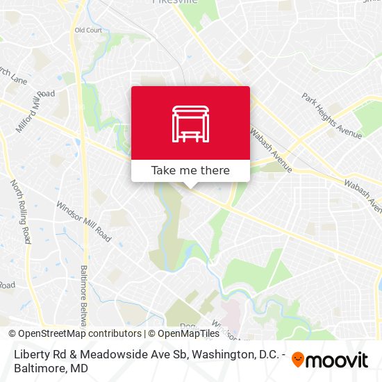 Liberty Rd & Meadowside Ave Sb map