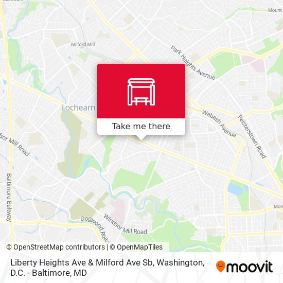 Mapa de Liberty Heights Ave & Milford Ave Sb