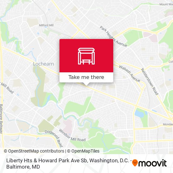 Liberty Hts & Howard Park Ave Sb map