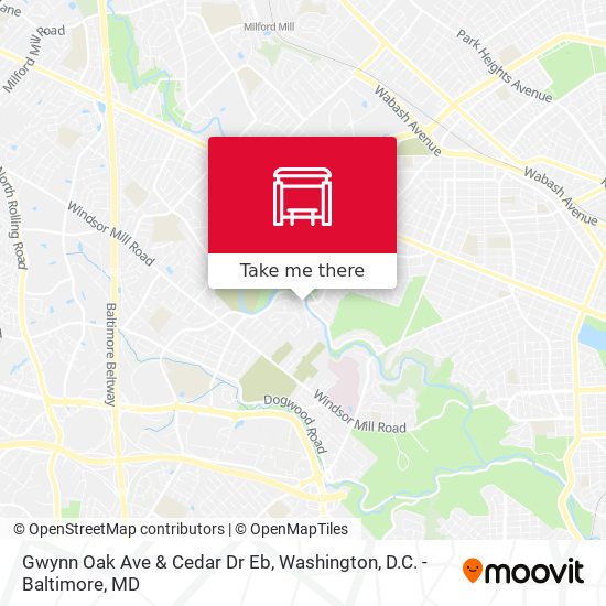 Gwynn Oak Ave & Cedar Dr Eb map