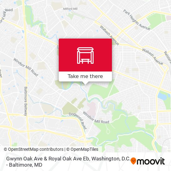 Mapa de Gwynn Oak Ave & Royal Oak Ave Eb