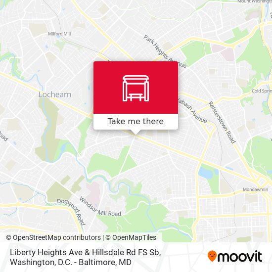 Liberty Heights Ave & Hillsdale Rd FS Sb map