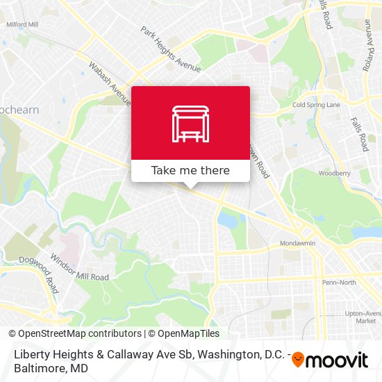 Liberty Heights & Callaway Ave Sb map