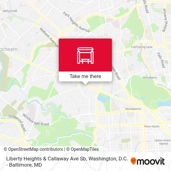 Liberty Heights & Callaway Ave Sb map