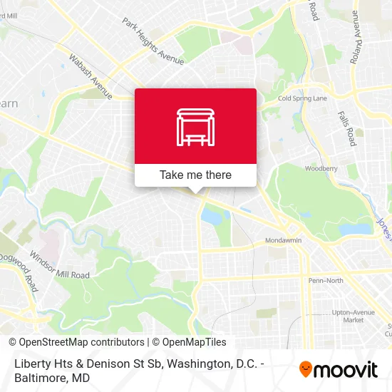 Liberty Hts & Denison St Sb map