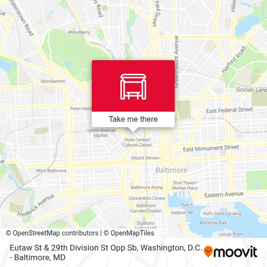 Eutaw St & 29th Division St Opp Sb map