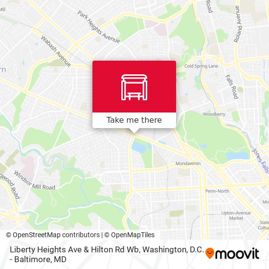 Liberty Heights Ave & Hilton Rd Wb map