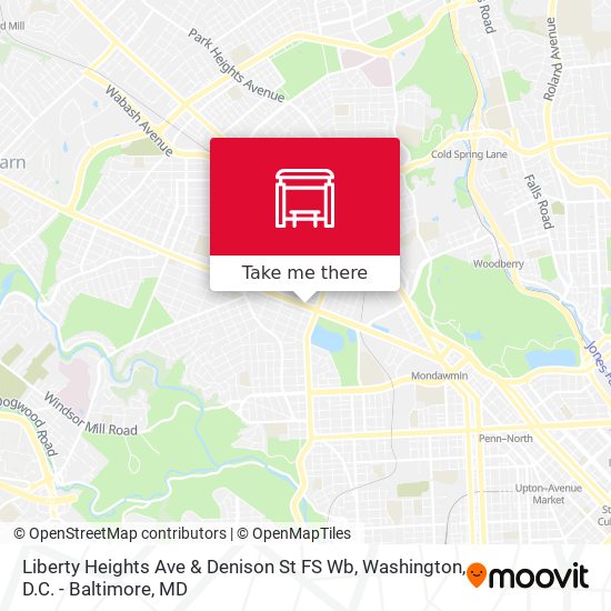 Mapa de Liberty Heights Ave & Denison St FS Wb