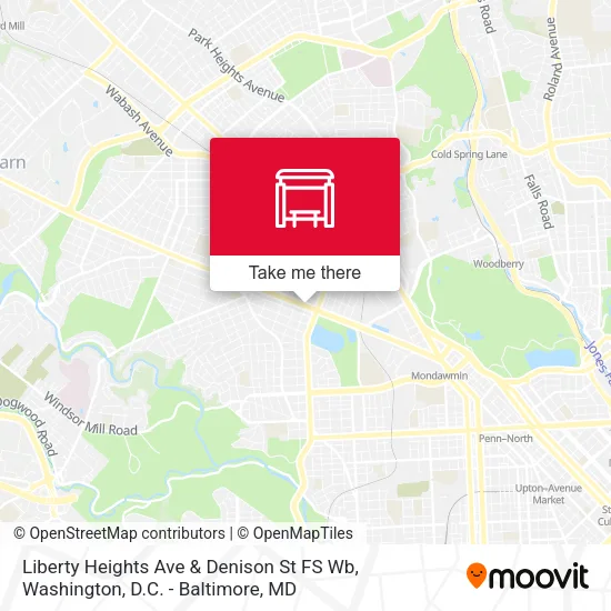 Liberty Heights Ave & Denison St FS Wb map