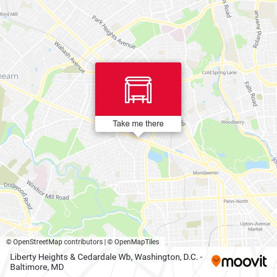 Liberty Heights & Cedardale Wb map