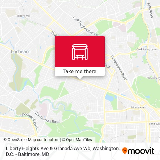 Mapa de Liberty Heights Ave & Granada Ave Wb