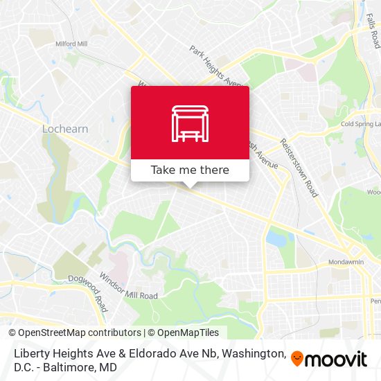 Liberty Heights Ave & Eldorado Ave Nb map