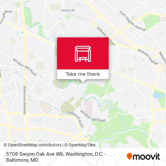 5708 Gwynn Oak Ave Wb map